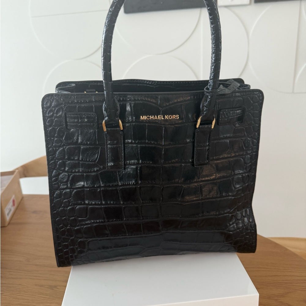 Michael Kors Black Croc-Embossed Handbag